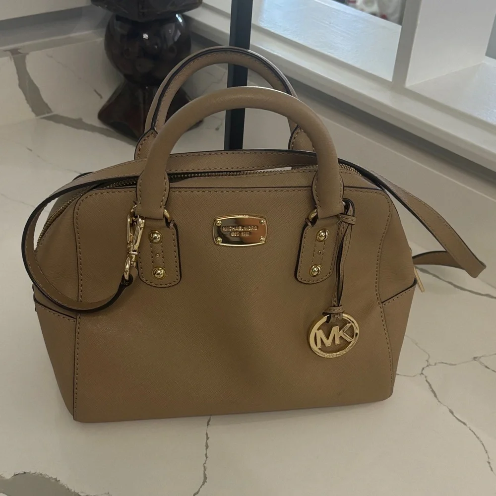 Michael Kors Saffiano Small Brown Genuine Leather Satchel